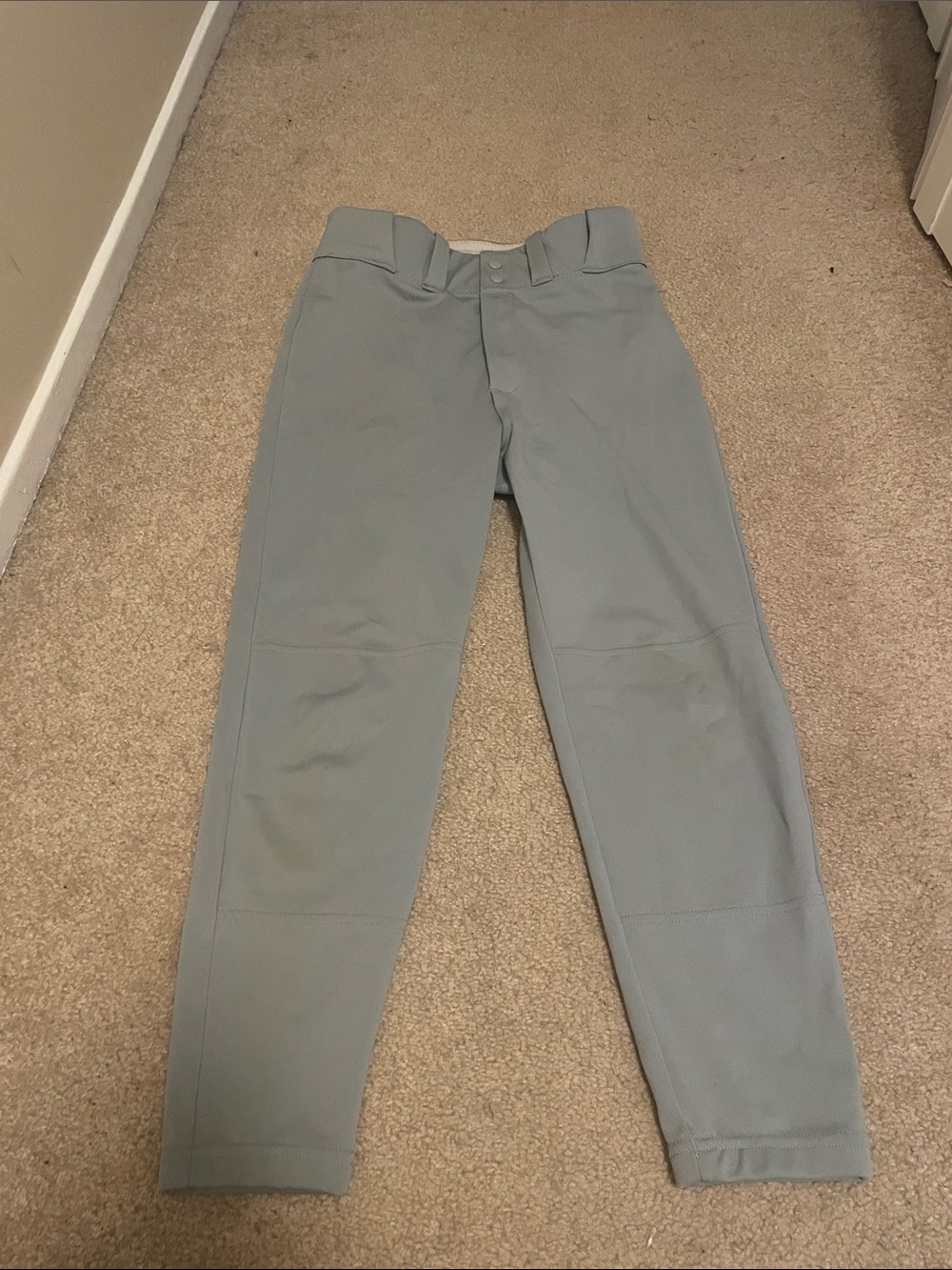 Kids Light Gray Athletic Baseball Pants